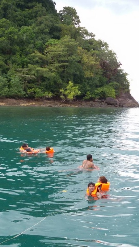 Snorkelling and swimming