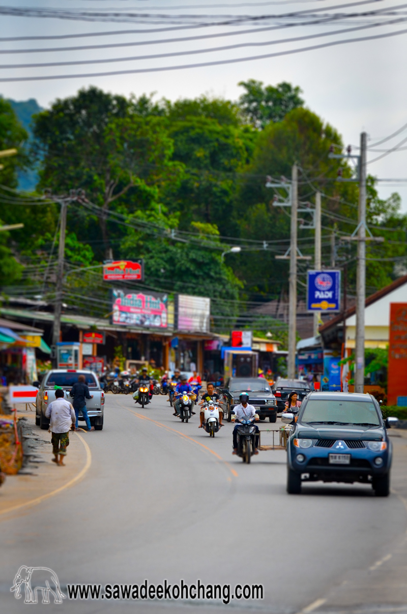 White Sand beach  main road during the high season