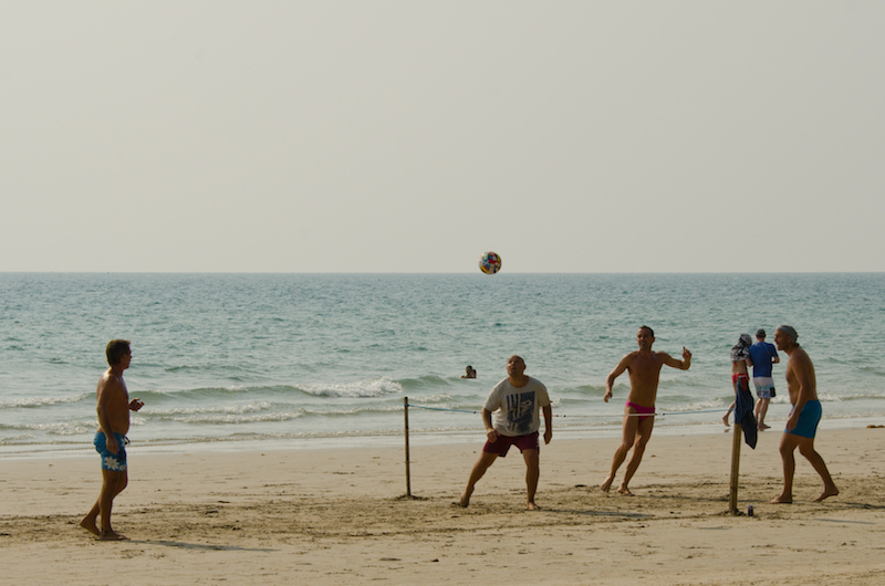 Footvolley on White Sand Beach